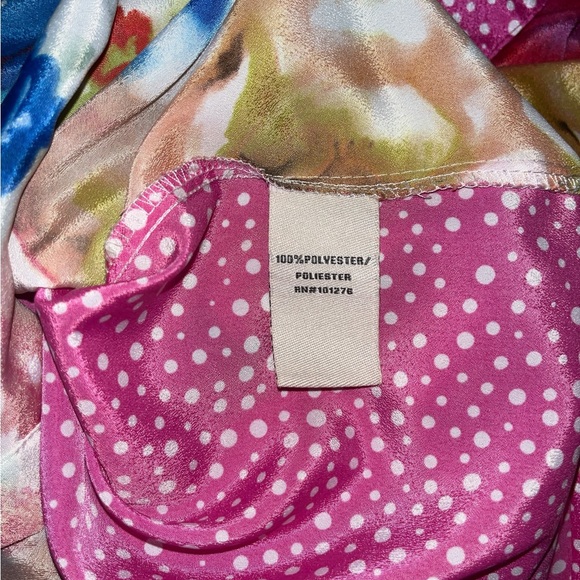 Beige By ECI Polka Dot Floral Button Down Blouse - Picture 5 of 5